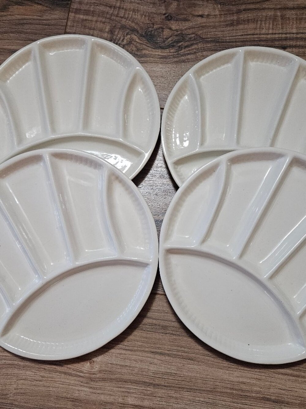 Vintage Divided Fondue/Sushi Plates, California USA 500, Set of 4
